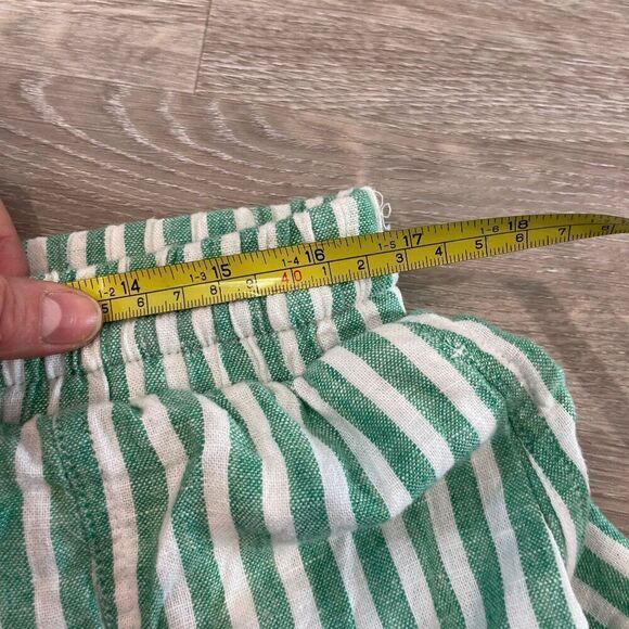 Universal Thread Shorts Womens Linen Blend Elastic Waist Green Striped XS - Picture 6 of 8